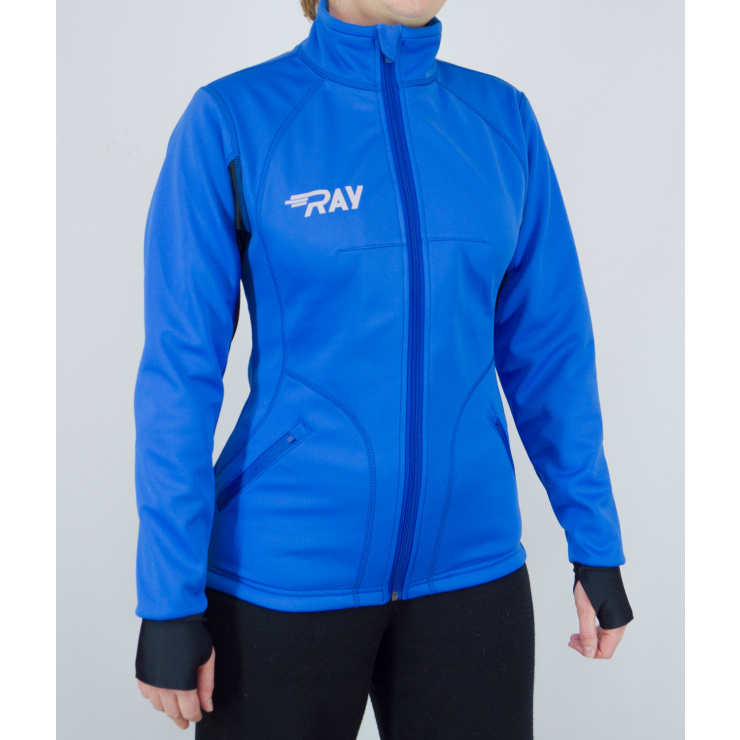 Куртка разминочная RAY WS модель STAR (Woman) синий/черный синяя молния фото 7
