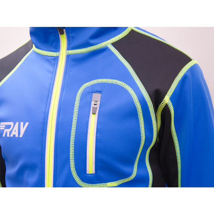 Куртка разминочная RAY WS модель STAR (UNI) синий/черный лимонный шов фото 4