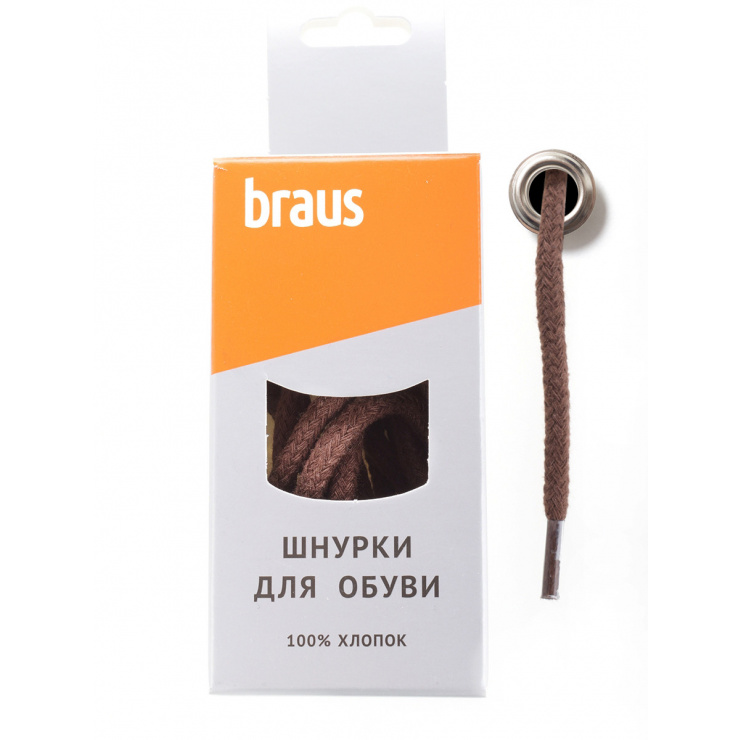 Шнурки BRAUS толстые КОРИЧНЕВЫЙ фото 1