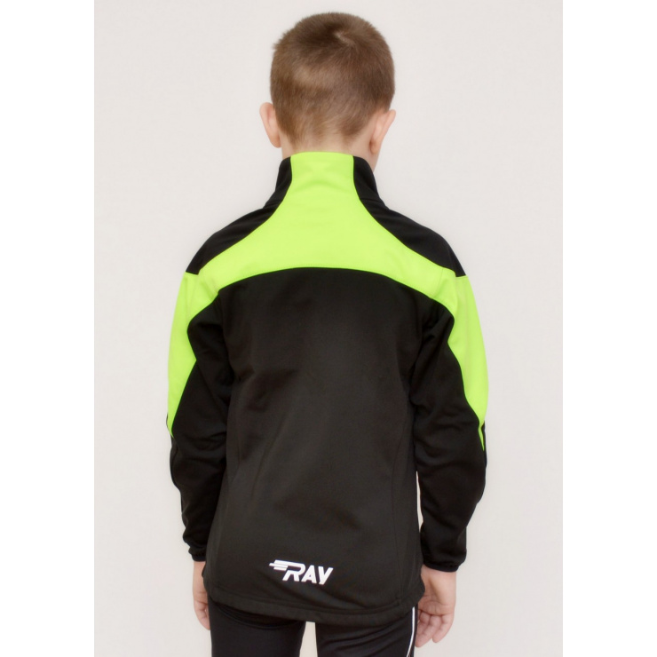 Куртка разминочная RAY WS модель PRO RACE (Kids) лимонный/черный фото 2