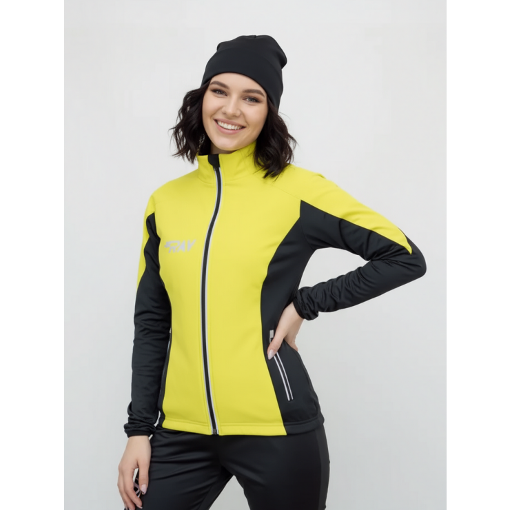 Куртка разминочная RAY WS модель PRO RACE (Women) желтый/черный с/о молния фото 1