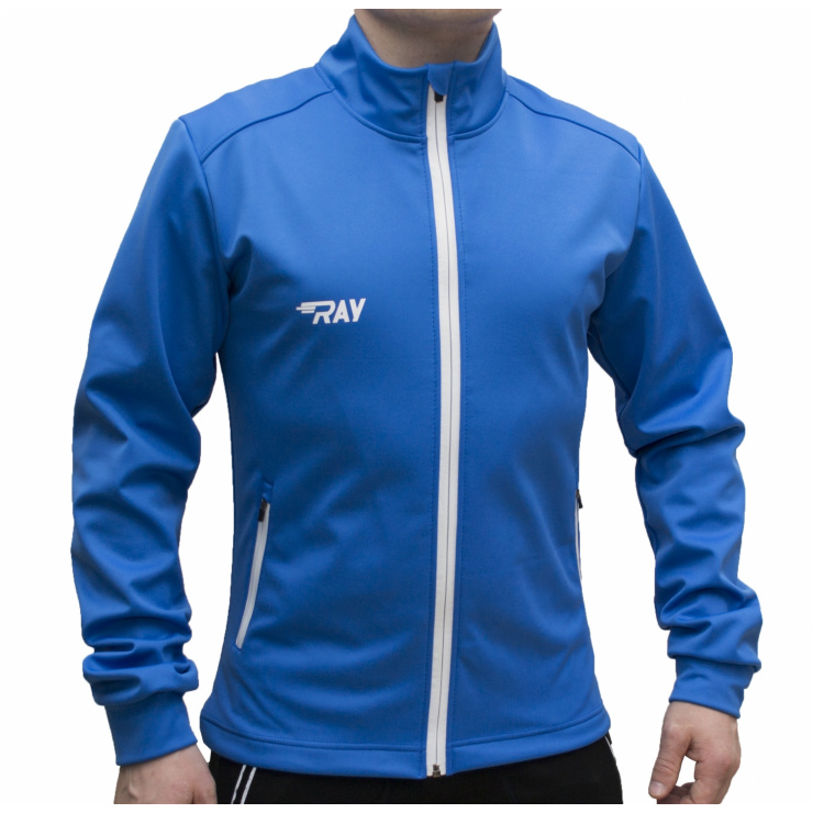 Куртка разминочная RAY модель CASUAL (UNI) синий/синий белая молния  фото 1