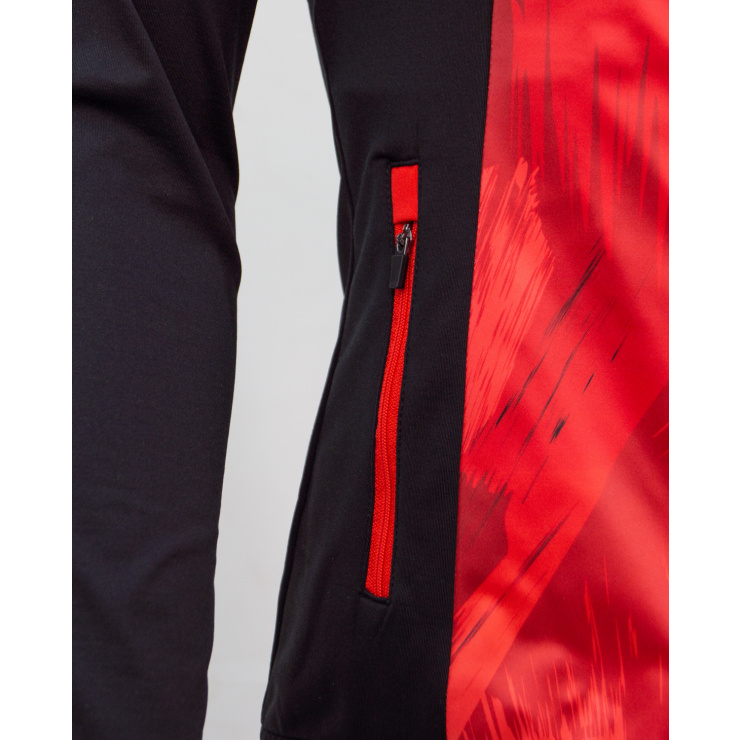 Куртка разминочная RAY WS модель PRO RACE (Woman) красный/черная принт фото 4