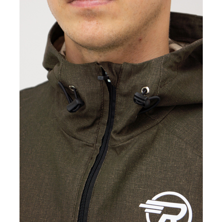 Ветровка RAY Sprint (Men) хаки, черная молния, белый лого фото 3