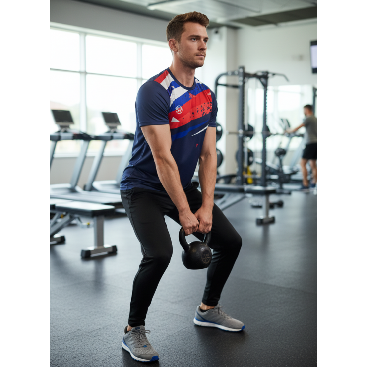 Футболка RAY (Men) принт RUS тёмно-синий фото 4