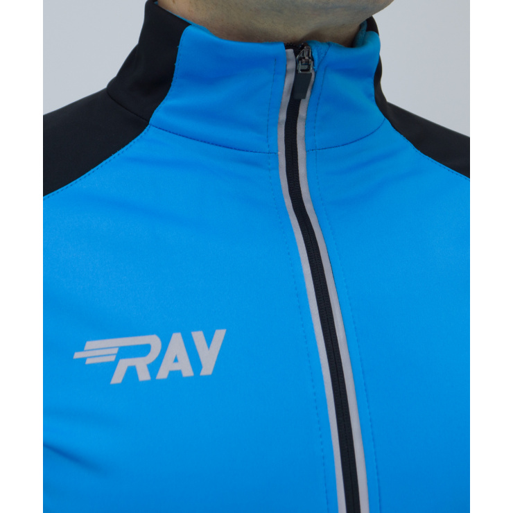 Куртка разминочная RAY WS модель RACE (UNI) голубой/черный  фото 4