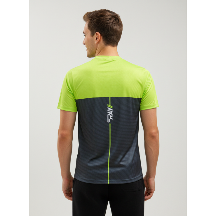 Футболка RAY (Men) принт линия неон/зелёный фото 2