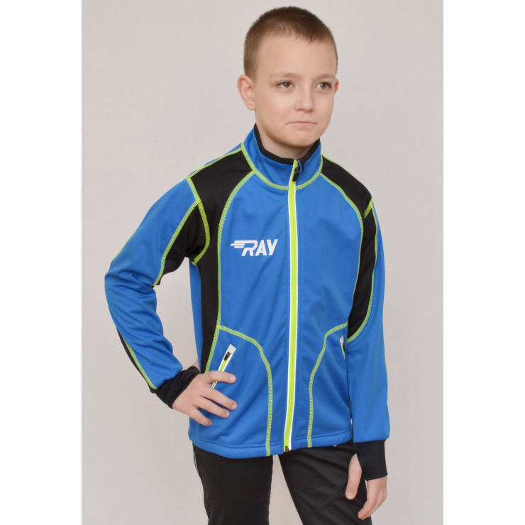 Куртка разминочная RAY WS модель STAR (Kids) синий/черный лимонный шов фото 1