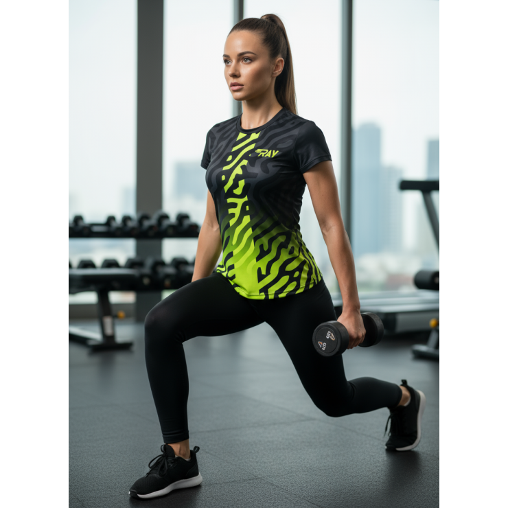 Футболка RAY (Woman) принт тигр лимон/неон фото 6