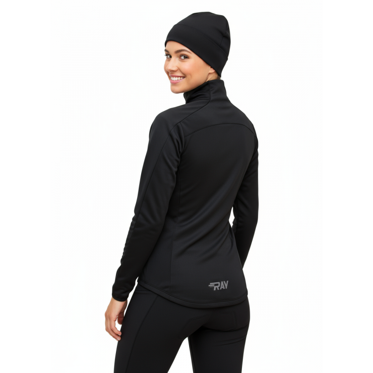 Куртка разминочная RAY WS модель PRO RACE (Woman) черный/черный красная молния  фото 4