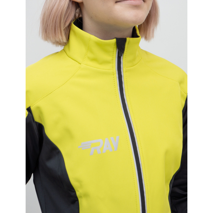 Куртка разминочная RAY WS модель PRO RACE (Women) желтый/черный с/о молния фото 6
