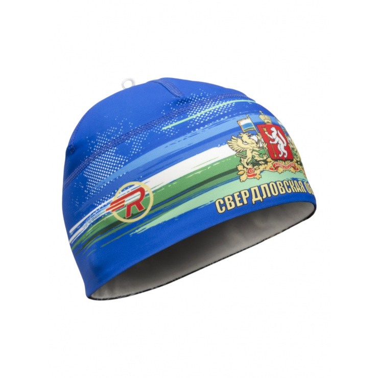 Шапочка RAY модель RACE материал термо-бифлекс синий, принт фото 1