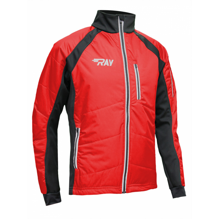 Куртка утеплённая туристическая RAY WS модель OUTDOOR (UNI) красный/чёрный, чёрная молния с/о фото 1