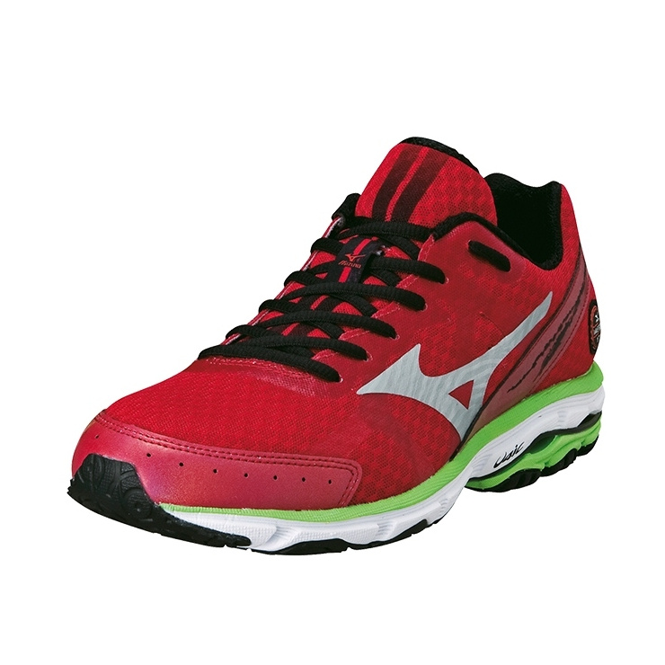 Кроссовки MIZUNO WAVE RIDER 17 красный/серебряный/зеленый фото 1