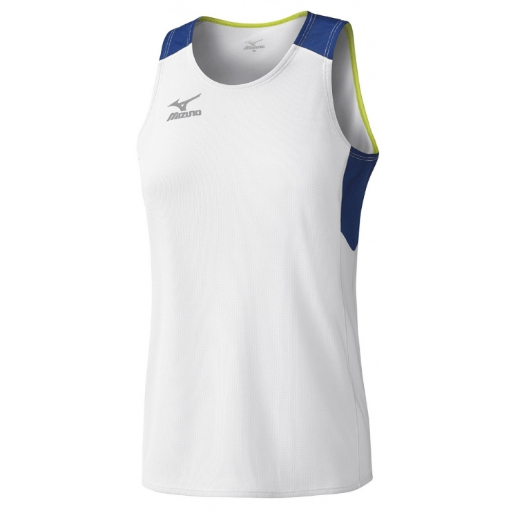 Майка MIZUNO Women's Trad Singlet белый/синий/желтый фото 1