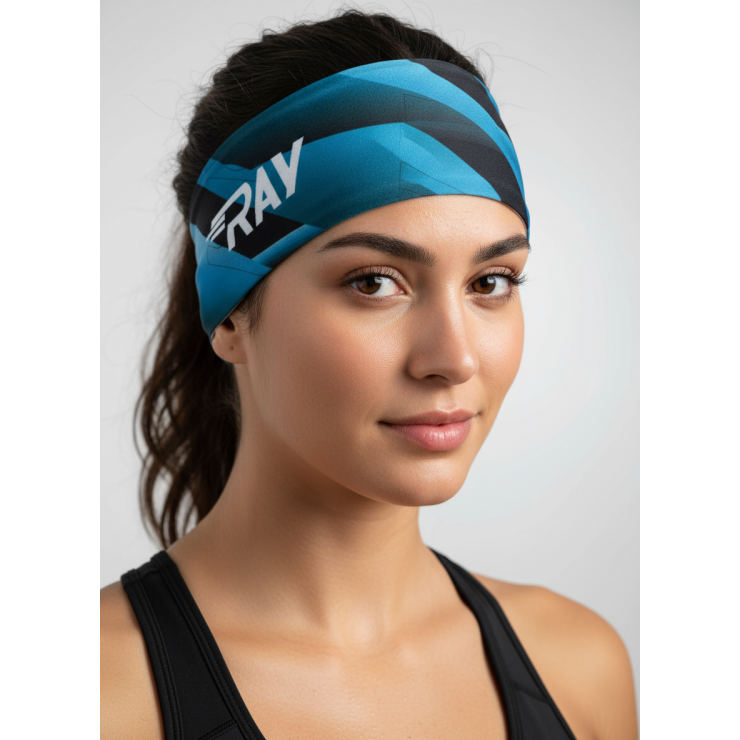 Повязка летняя облегчённая (UNI)  принт KIBER 2 бирюза  фото 3