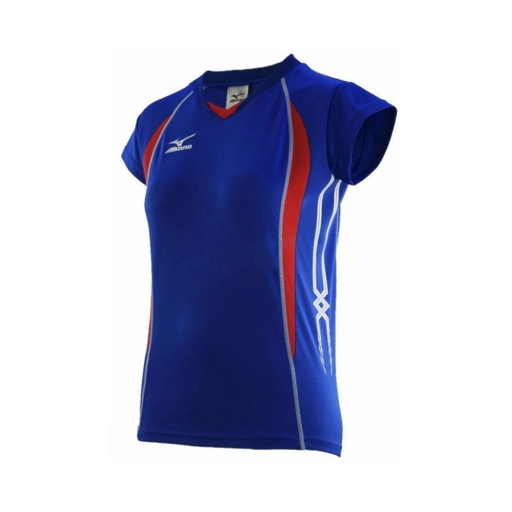 Футболка MIZUNO Premium Women's Cap Sleeve синий/красный/белый фото 1