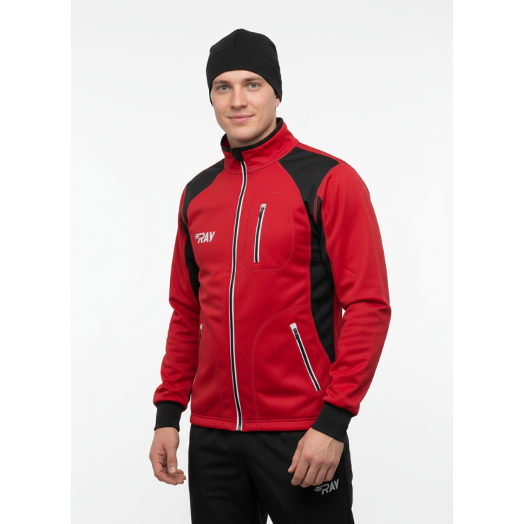 Куртка разминочная RAY WS модель STAR (UNI) красный/черный красный шов фото 1