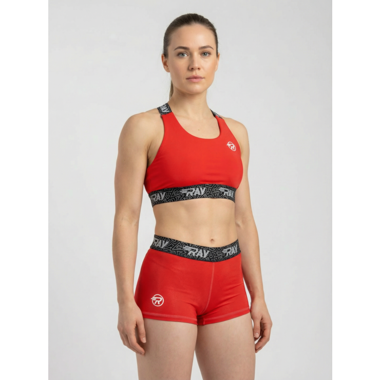 Шорты RAY компрессионные укороченные (Women) красный фото 1