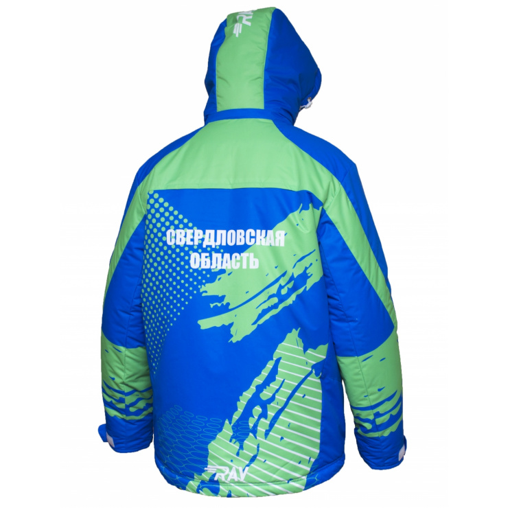 Куртка утеплённая RAY модель Патриот принт Свердловская область синий/зеленый фото 2