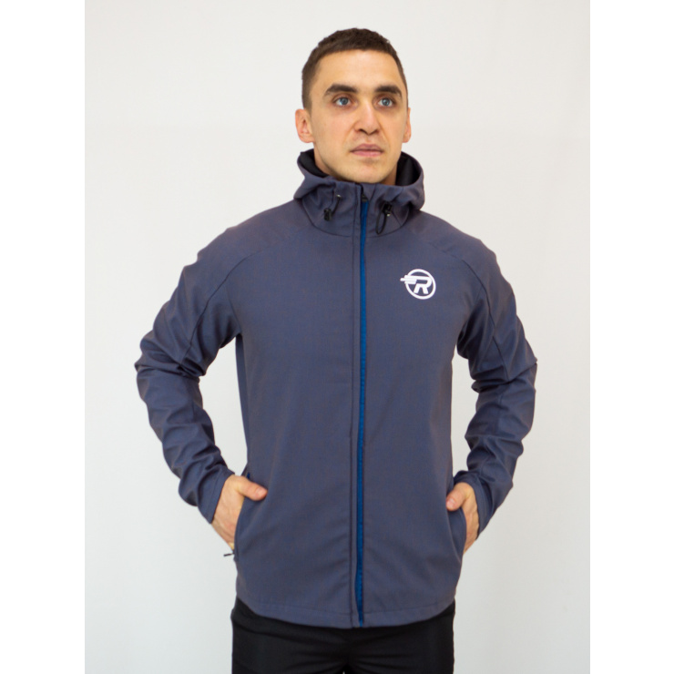 Ветровка RAY Sprint (Men) темно-синий, синяя молния, белый лого фото 3