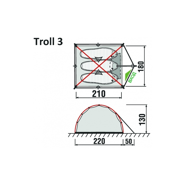 3-х местная палатка Troll 3 (GreenLand) 2014 фото 2