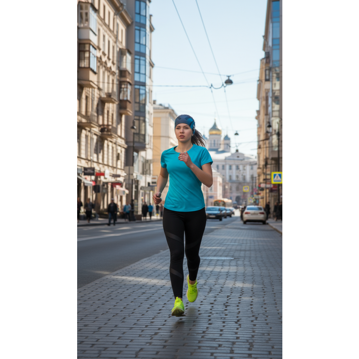 Повязка летняя облегчённая (UNI)  принт KIBER 2 бирюза  фото 4