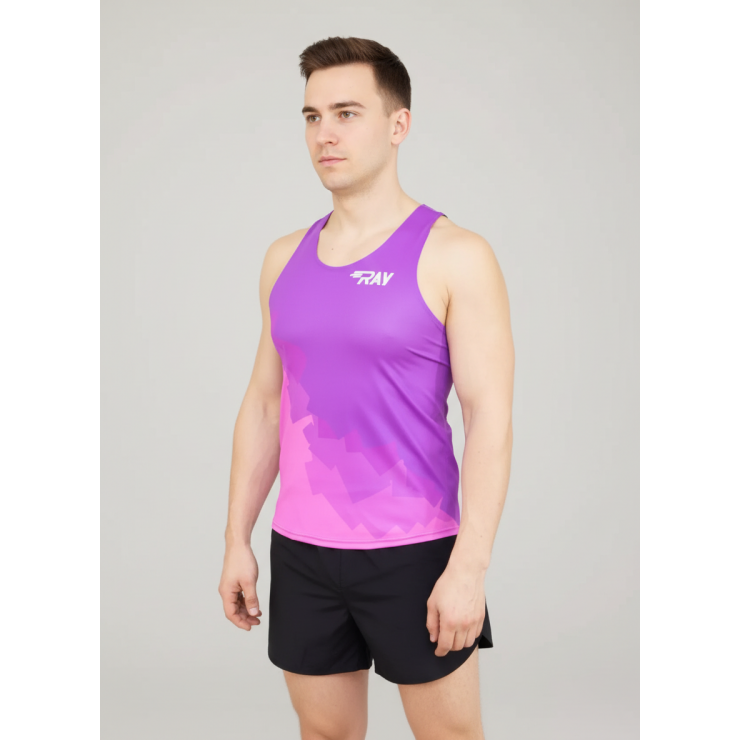 Майка спортивная RAY (Men) принт "Ice-purple" фото 1