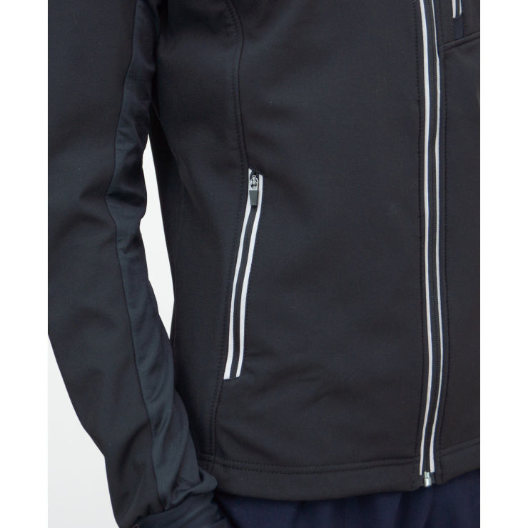 Куртка разминочная RAY WS модель NEO (MEN) на флисе, черная, молния с/о фото 5