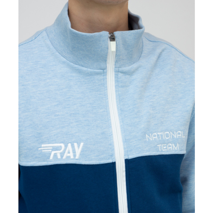 Толстовка RAY (Men) футер 3-х нитка, синий/голубой меланж фото 4