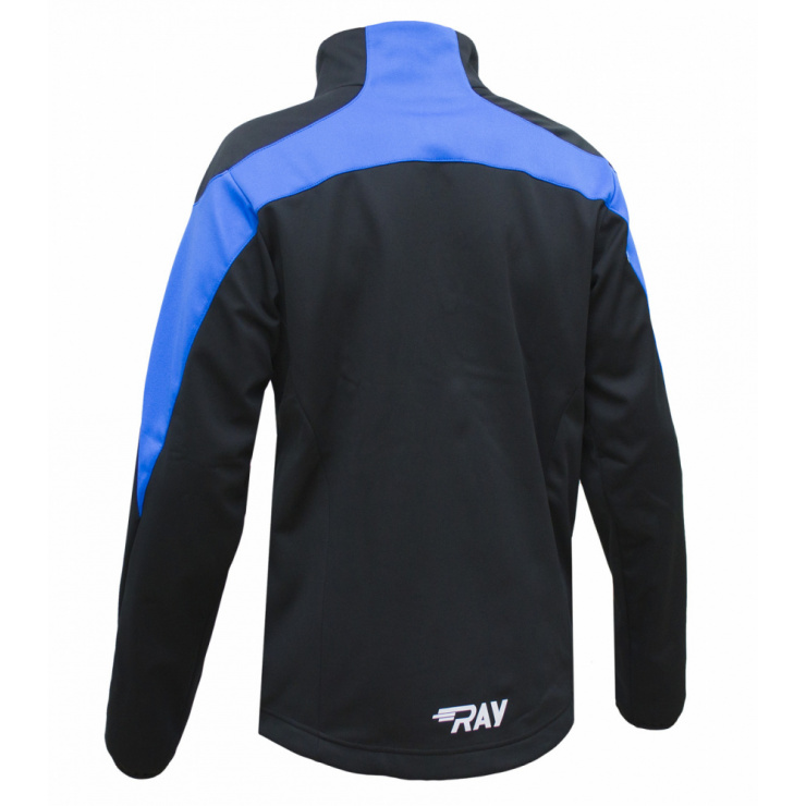 Куртка разминочная RAY WS модель RACE (UNI) черный, вставка синяя на рукаве фото 2