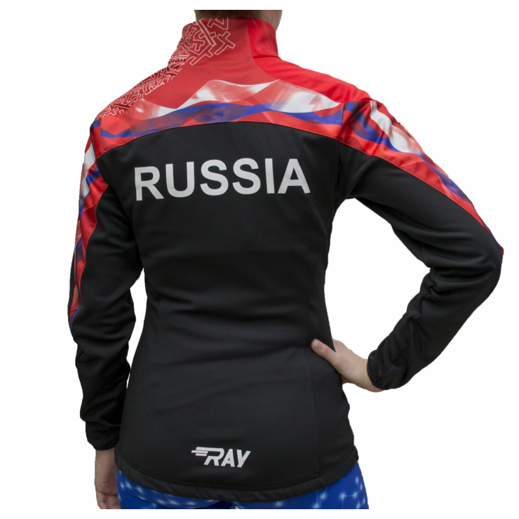 Куртка разминочная RAY WS модель PRO RACE (Woman) принт красный флаг РФ фото 2