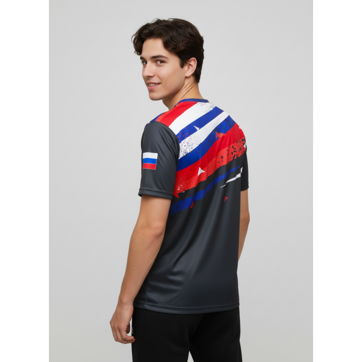 Футболка RAY (Men) принт RUS чёрный фото 2