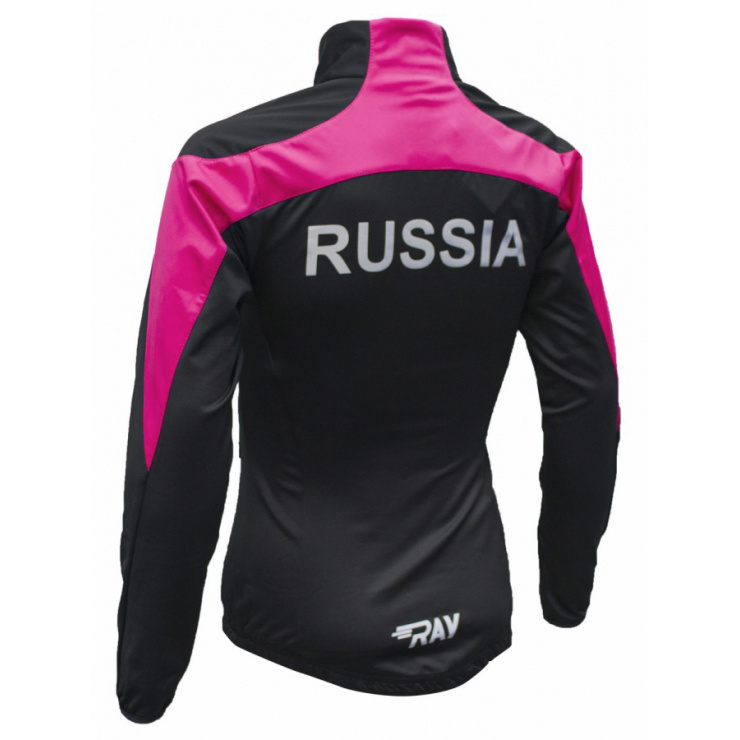 Куртка разминочная RAY WS модель PRO RACE (Kids) малиновый/черный фото 2