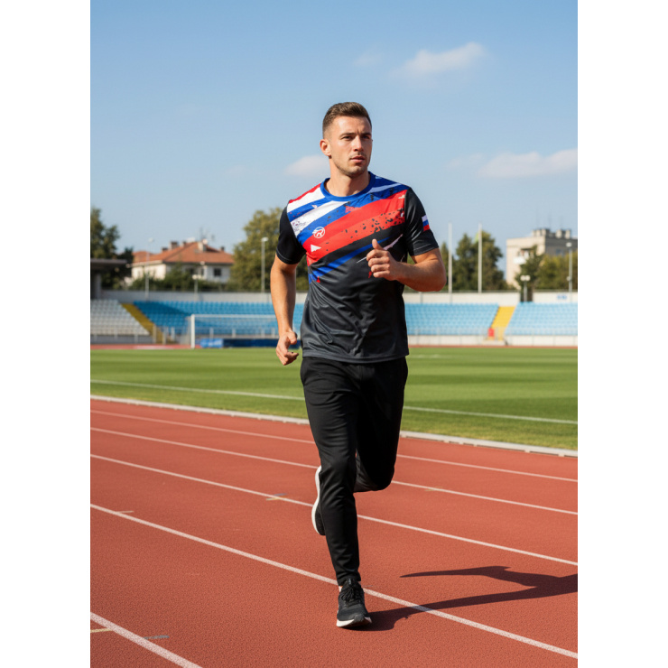 Футболка RAY (Men) принт RUS чёрный фото 3