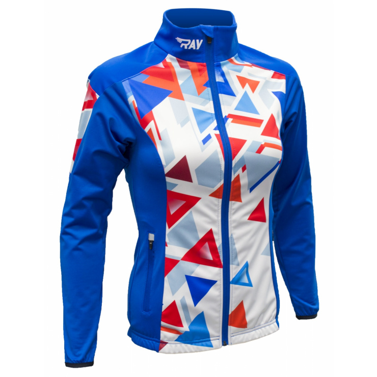 Куртка разминочная RAY WS модель PRO RACE (Woman) принт синий/красный фото 1
