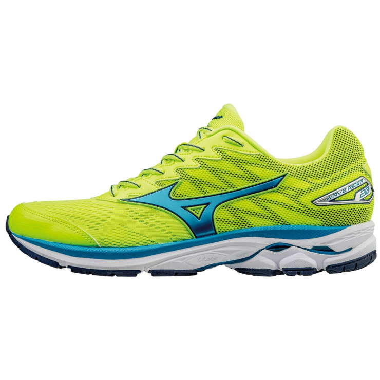 Кроссовки MIZUNO WAVE RIDER 20, желтый/голубой/темно-синий фото 1