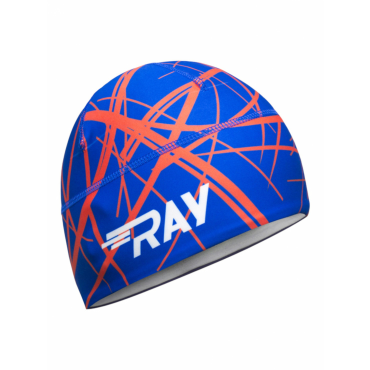 Шапочка RAY модель RACE материал термо-бифлекс синий, принт фото 1