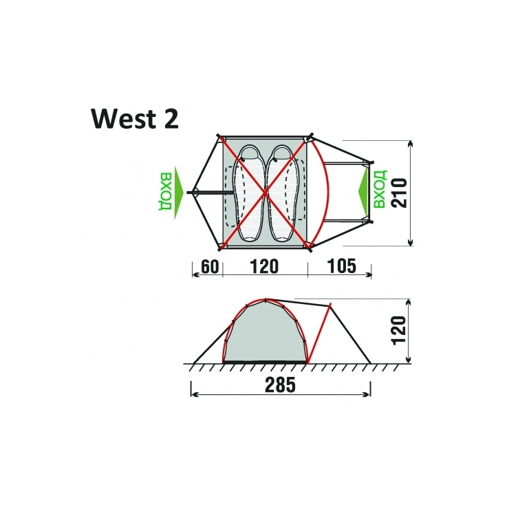2-х местная палатка West 2 (GreenLand) 2013 фото 2