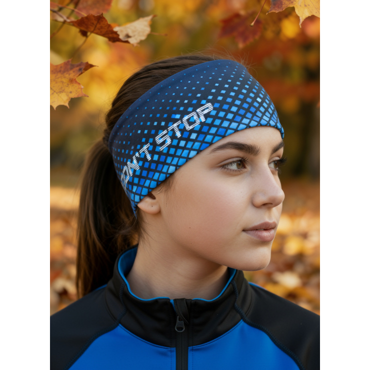 Повязка трикотажная принт RAY Вектор 1 синий фото 1