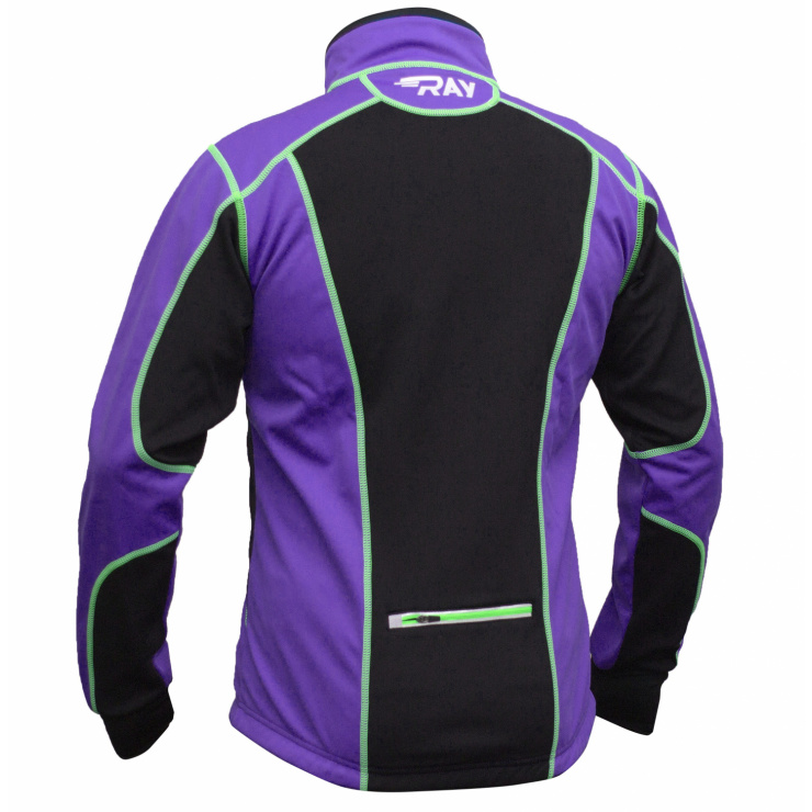 Куртка разминочная RAY WS модель STAR (UNI) фиолетовый/черный лимонный шов фото 2