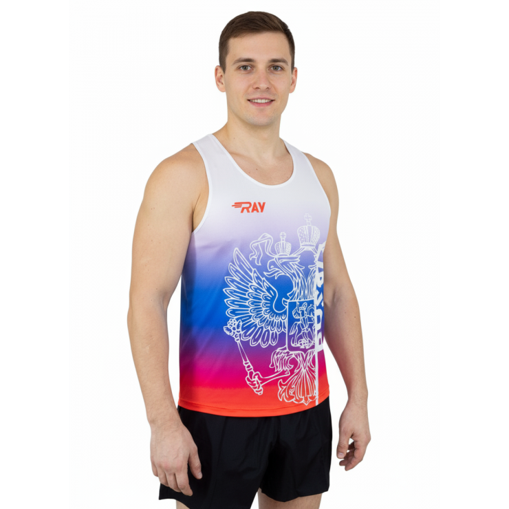 Майка спортивная RAY (Men) принт "Russia-eagle.Триколор" фото 2