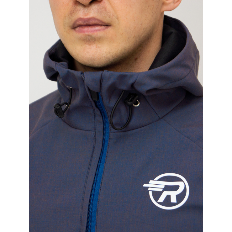 Ветровка RAY Sprint (Men) темно-синий, синяя молния, белый лого фото 2