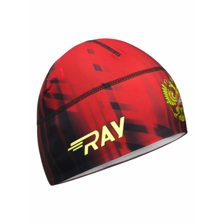 Шапочка RAY модель RACE материал термо-бифлекс, FLAME бордовый, принт  фото 1