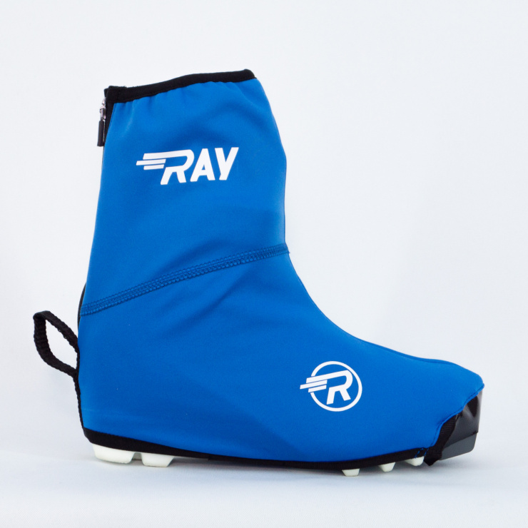 Чехол на ботинки BootCover RAY (UNI) синий, лого белый, черная молния фото 1