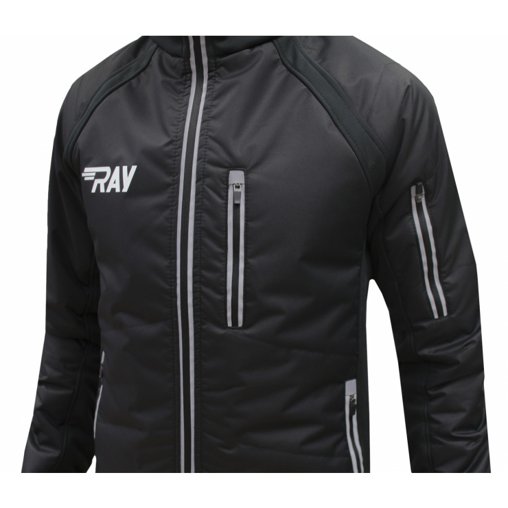 Куртка утеплённая туристическая  RAY  WS модель OUTDOOR (UNI) чёрный светоотражающая молния фото 3