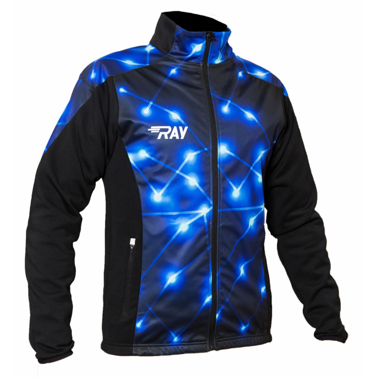 Куртка разминочная RAY WS модель PRO RACE (Men) принт геометрия синий  фото 1