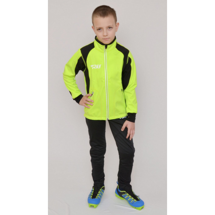 Куртка разминочная RAY WS модель STAR (Kids) лимонный/черный лимонный шов фото 2