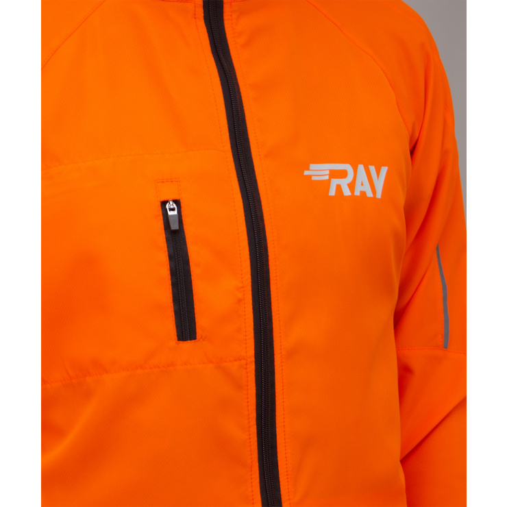 Куртка беговая RAY SPORT (летняя) оранжевый, черная молния фото 4