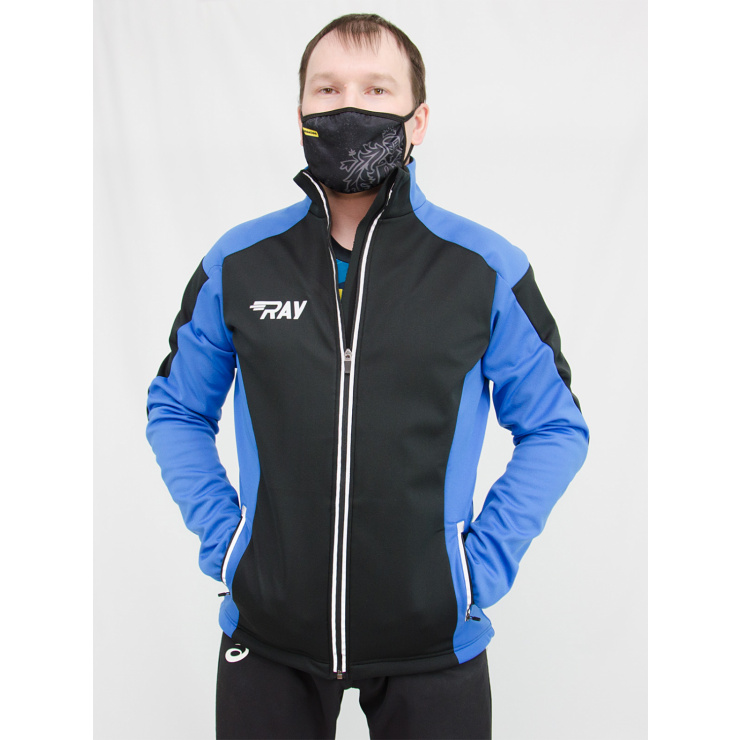 Куртка разминочная RAY WS модель RACE (UNI) черный/синий фото 5